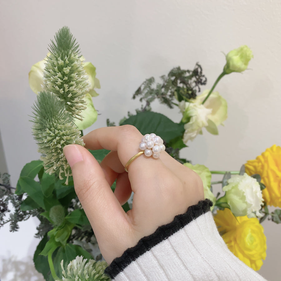 K18 アコヤ真珠のブーケ リング|Bouquet Pearl