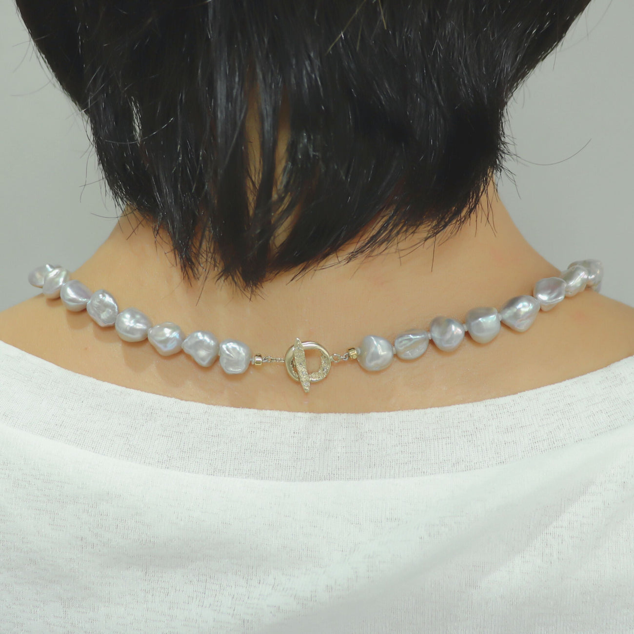 K14 バロックパール ネックレス / グレーカラー| ATCS8022GR