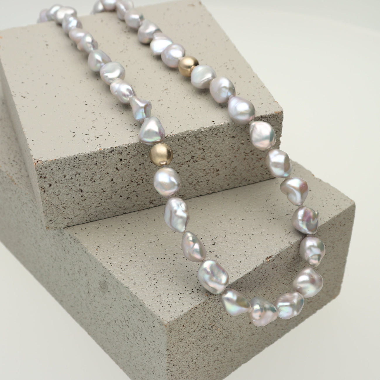 K14 バロックパール ネックレス / グレーカラー| ATCS8022GR