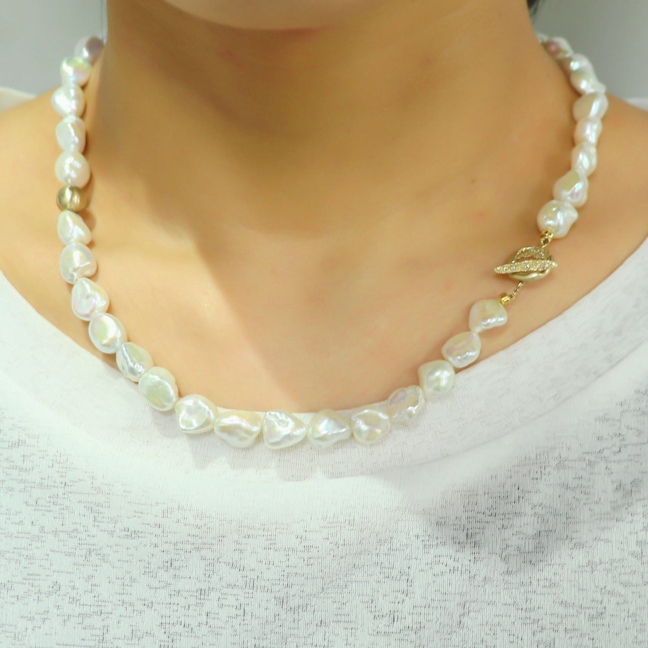 K14 バロックパール ネックレス / ホワイトカラー| ATCS8022WH