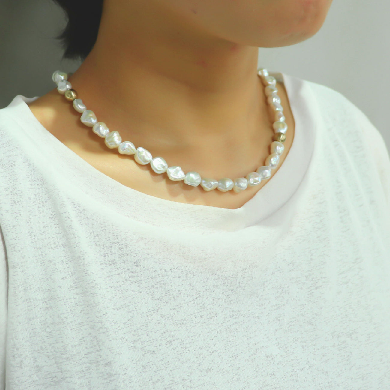 K14 バロックパール ネックレス / ホワイトカラー| ATCS8022WH