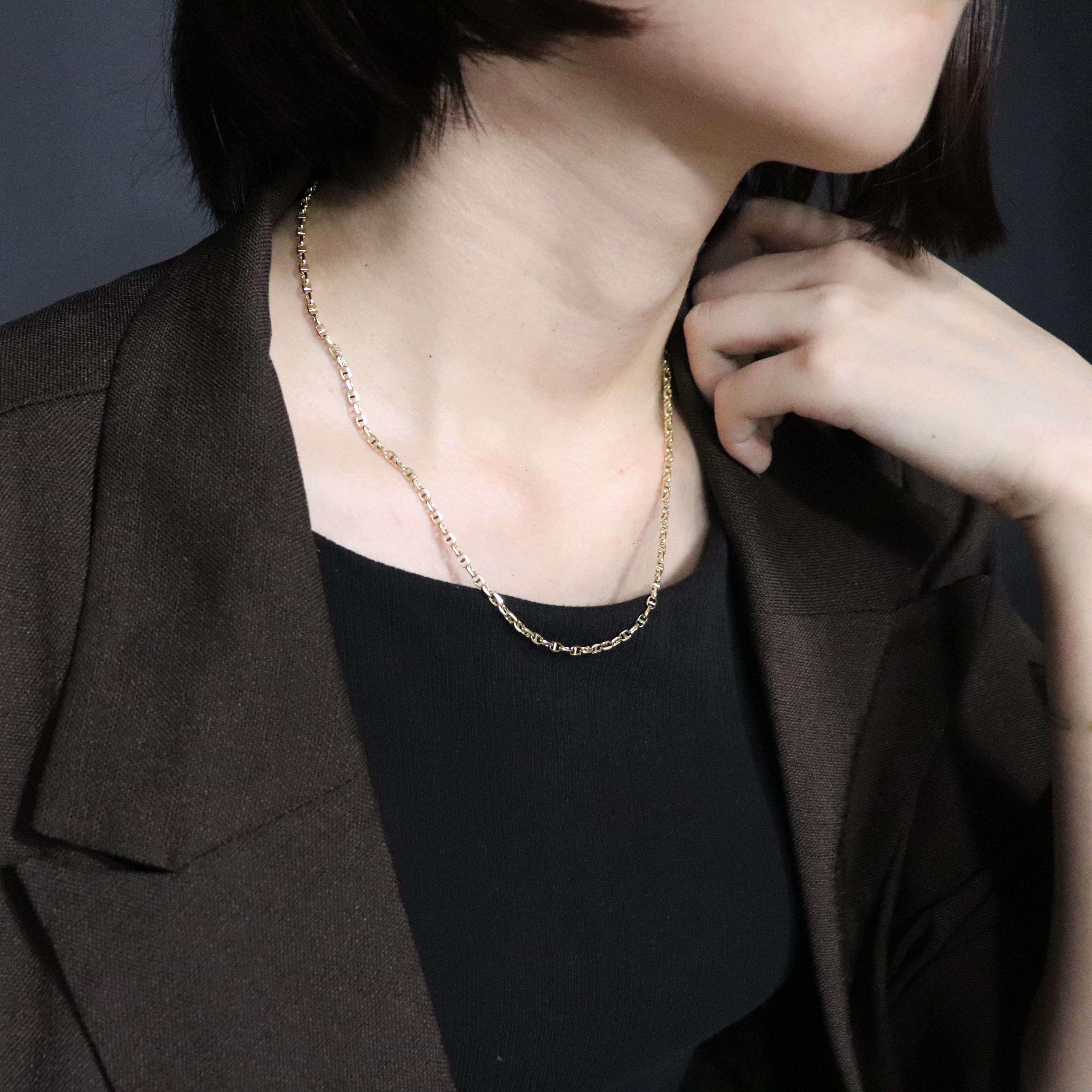 【9月限定価格オーダー】K18 中空スカルチェーン ネックレス|GAUR-0004