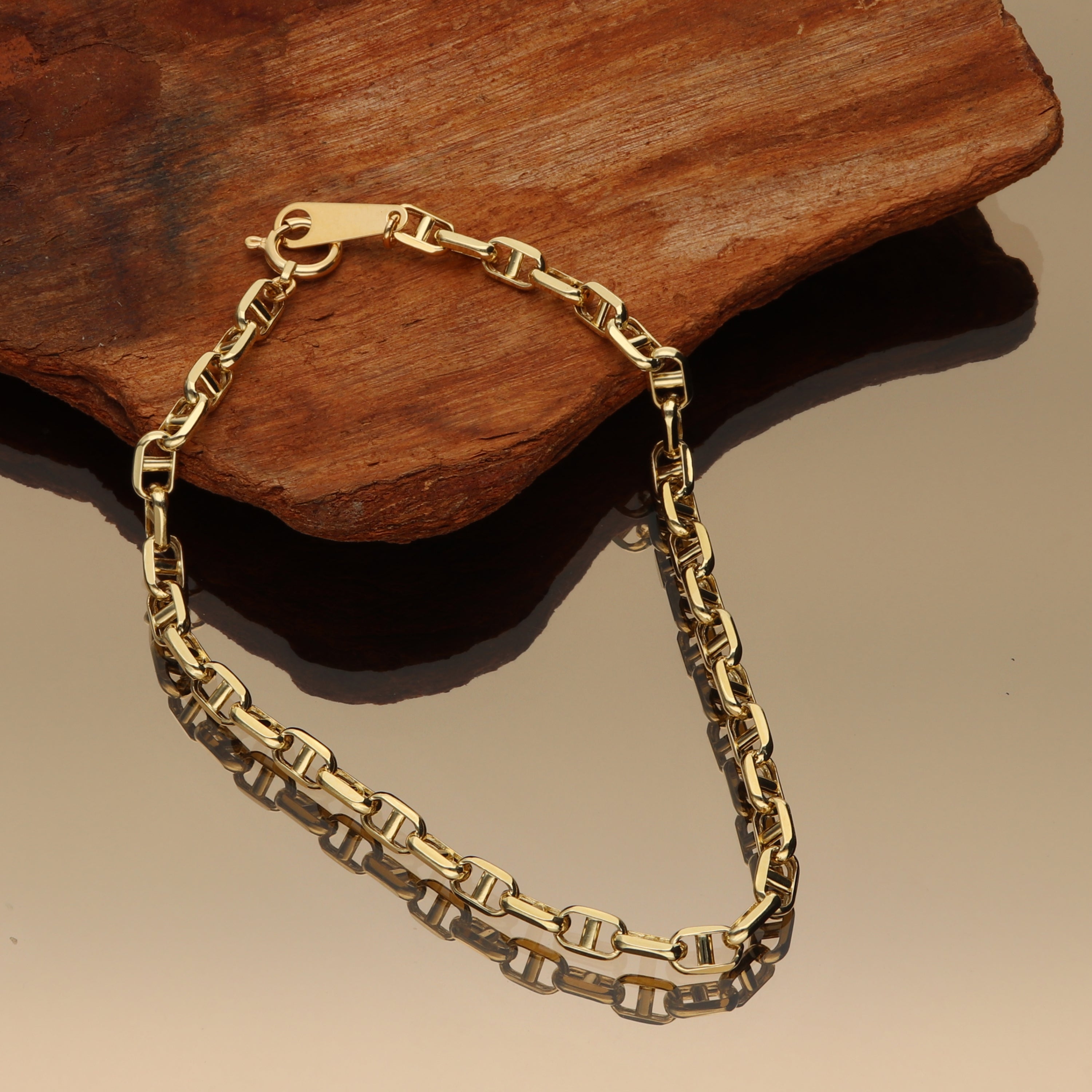 【9月限定価格オーダー】K18 中空スカルチェーン ブレスレット|GAUR-0005