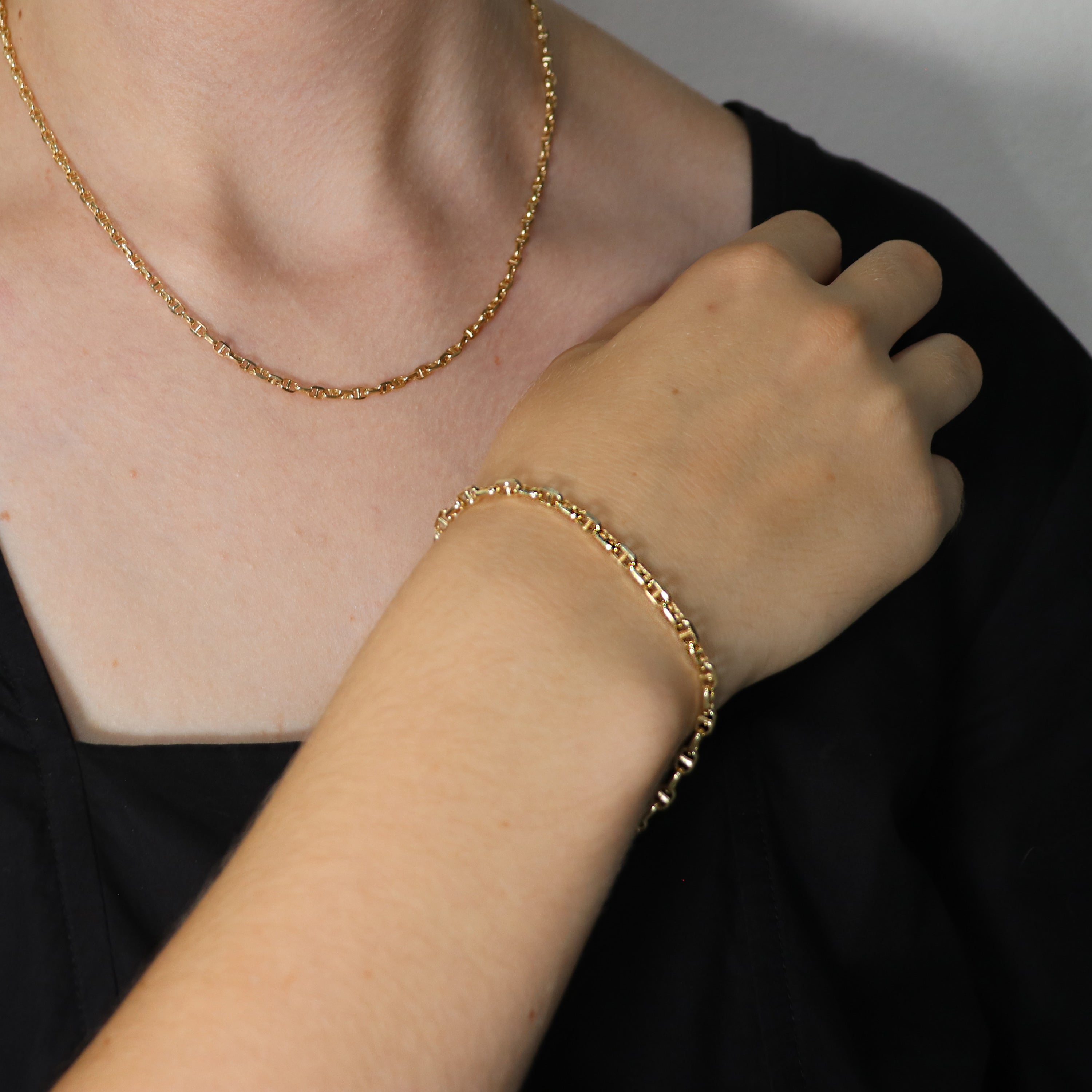 【9月限定価格オーダー】K18 中空スカルチェーン ブレスレット|GAUR-0005