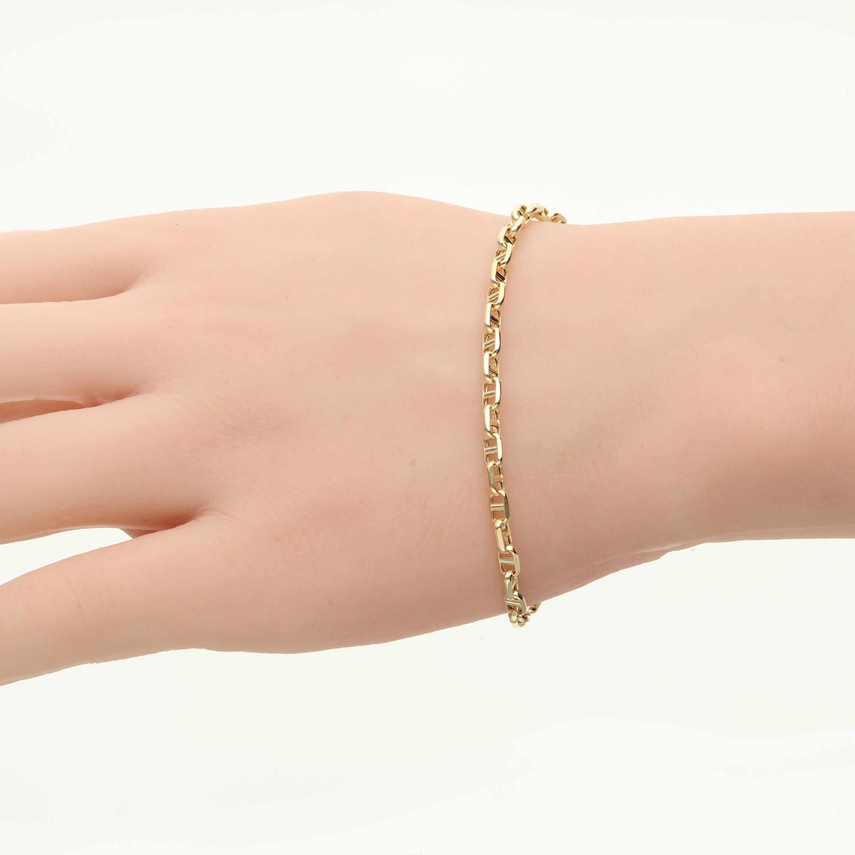 【9月限定価格オーダー】K18 中空スカルチェーン ブレスレット|GAUR-0005