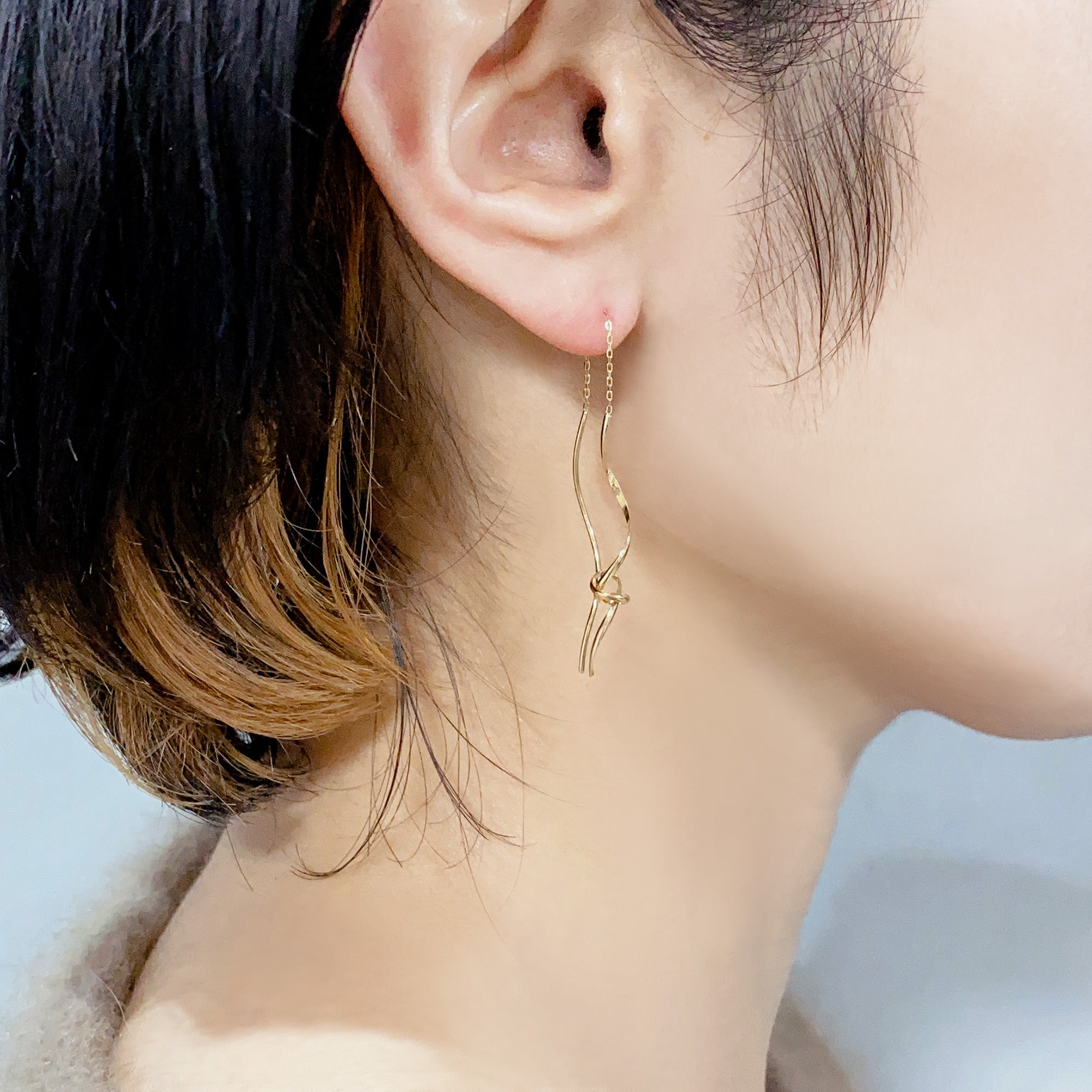 K10 or K18 デザインアメリカン ピアス|GD3003