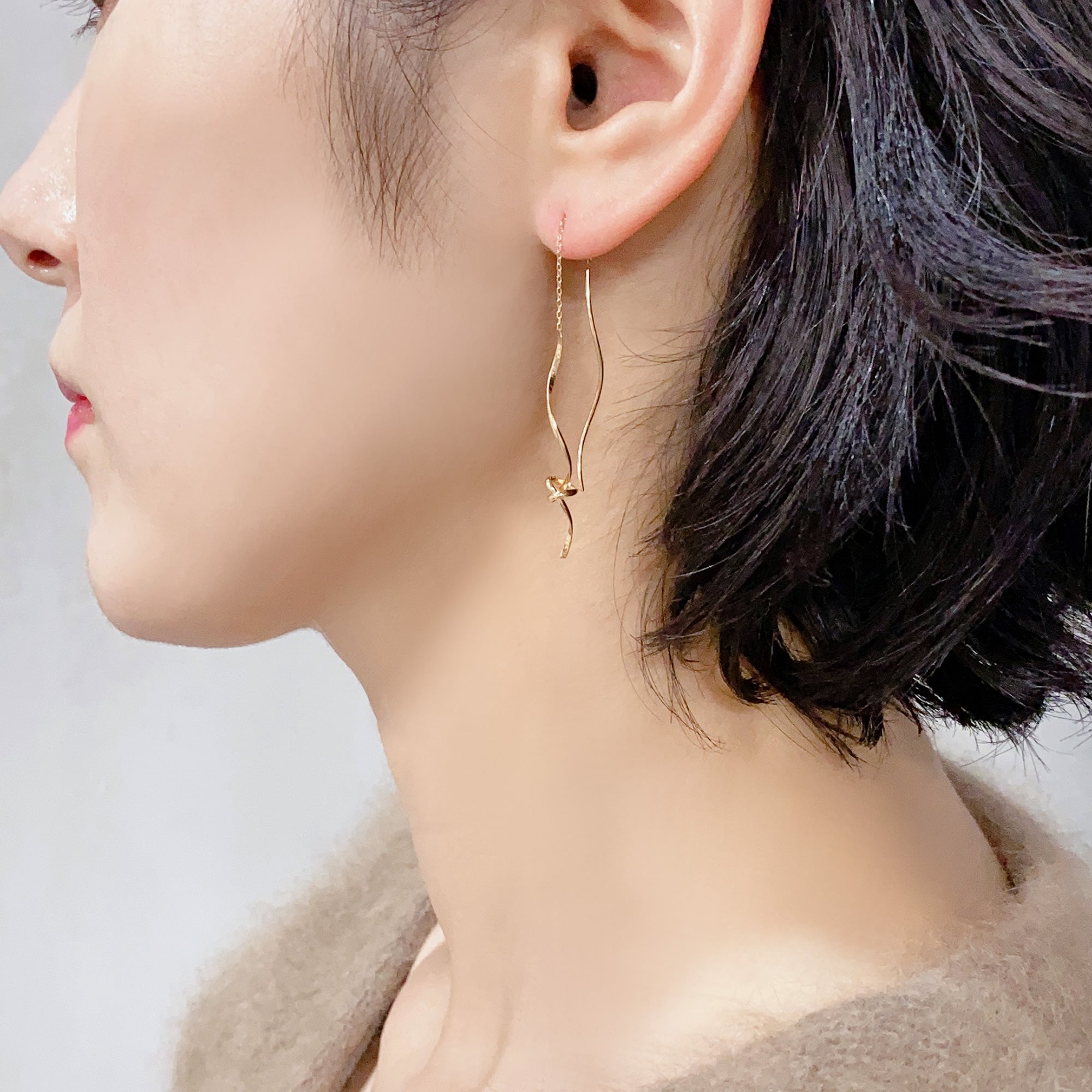 K10 or K18 デザインアメリカン ピアス|GD3003