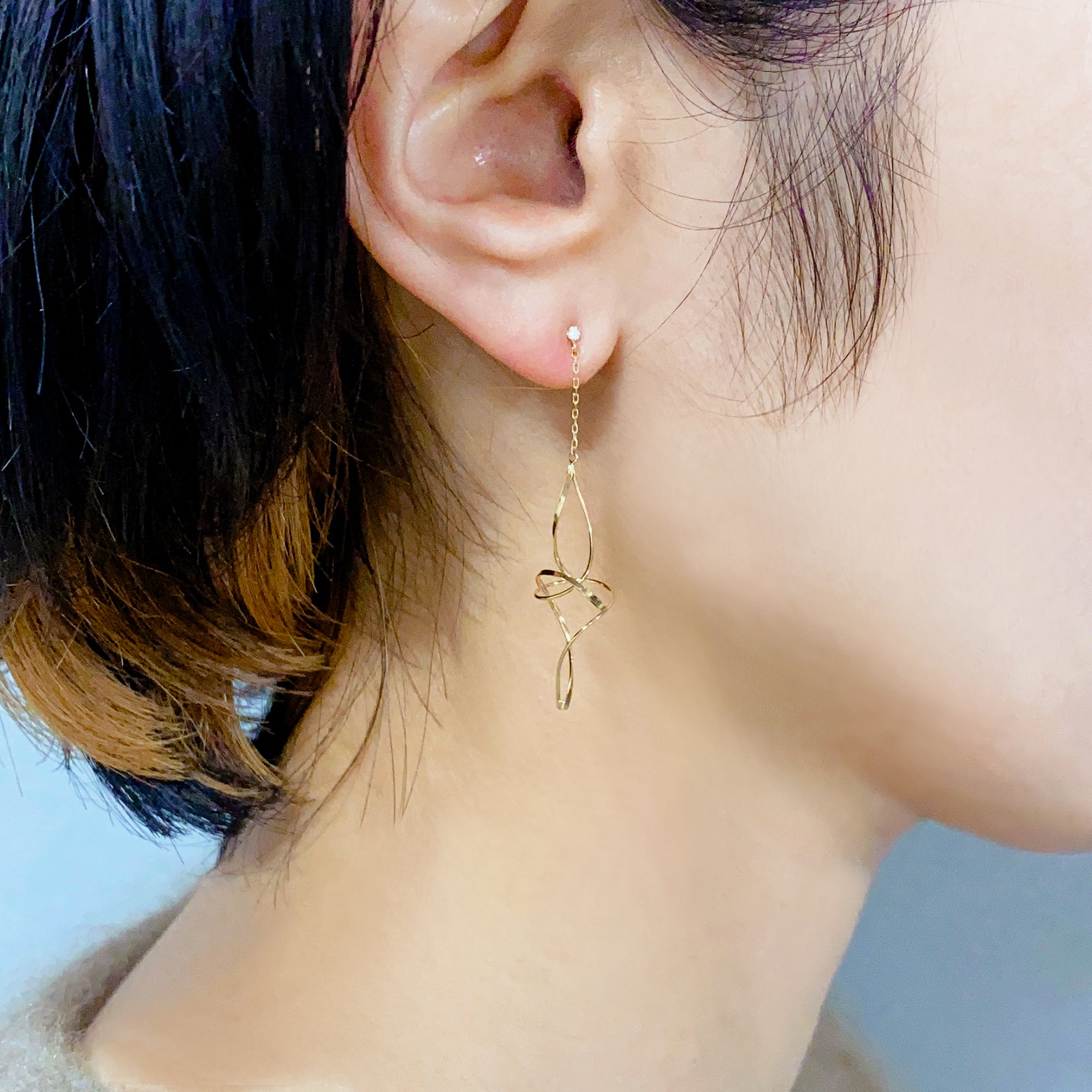 K10 or K18 デフォルメスタッド ピアス|GD3005