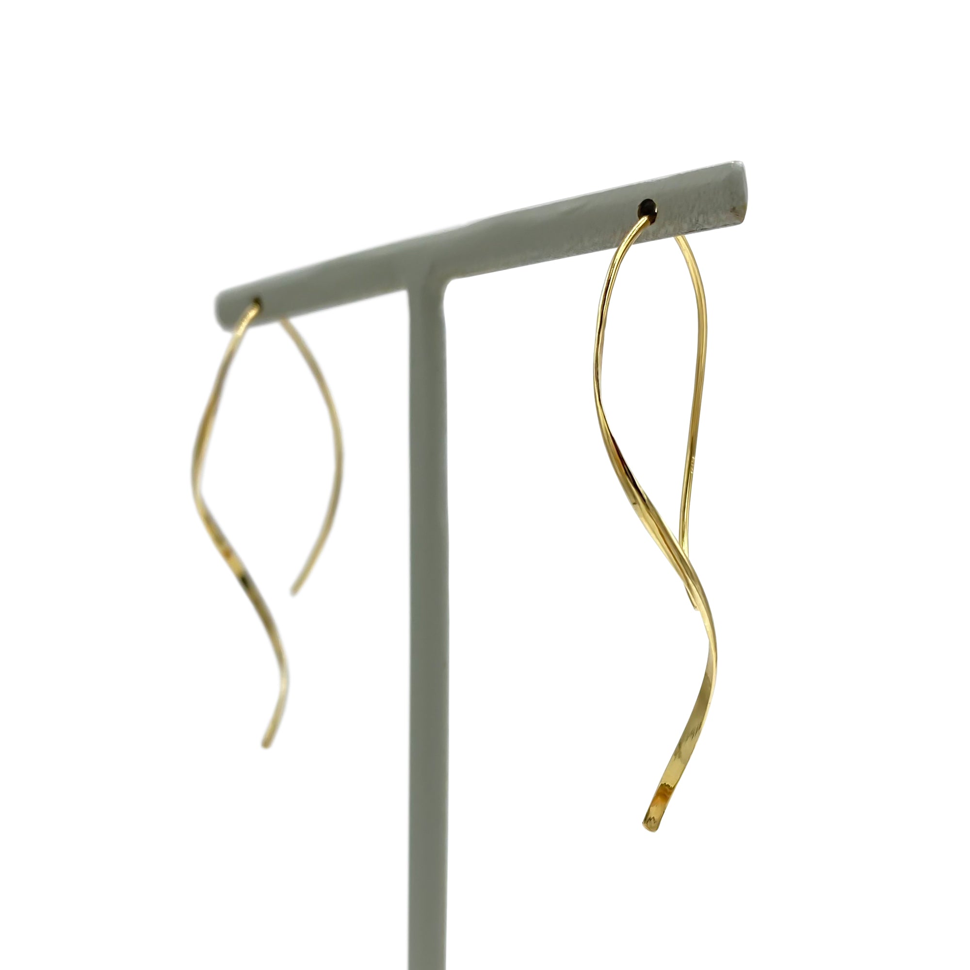 K10 or K18 ウェーブアメリカン ピアス|GD3012