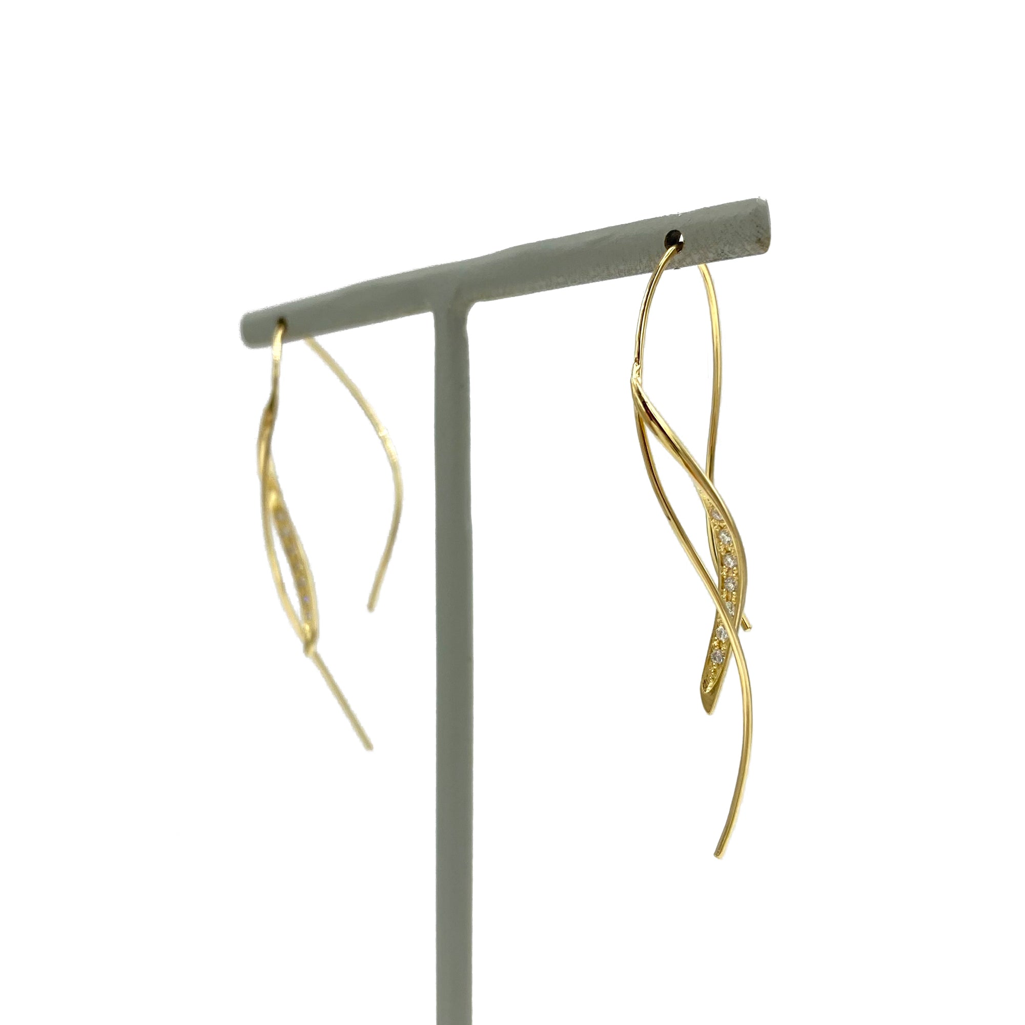 K10 or K18 カーブアメリカン ピアス|GD3013