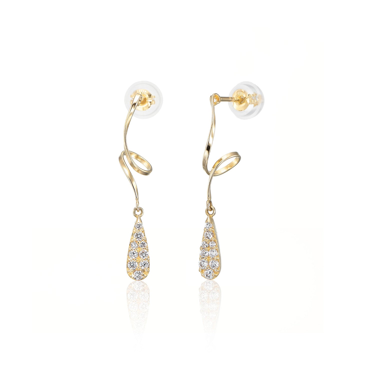 K10 or K18 雫型パヴェダイヤモンド ピアス|GD3029