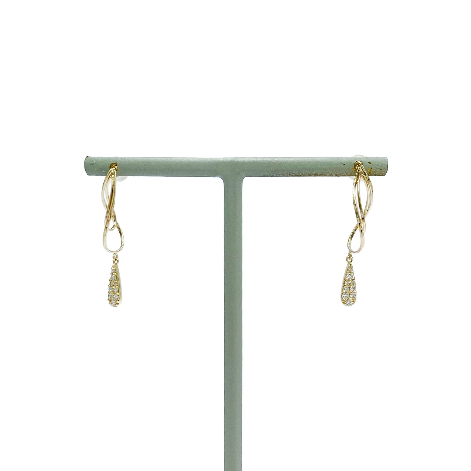 K10 or K18 雫型パヴェダイヤモンド ピアス|GD3030