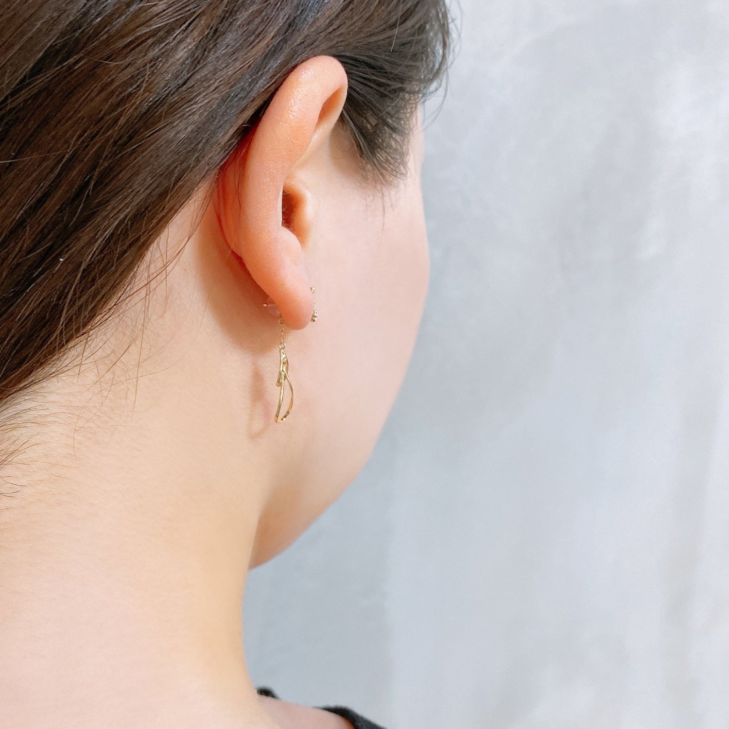 K10 or K18 2WAY花型メレダイヤモンド ピアス|GD3032