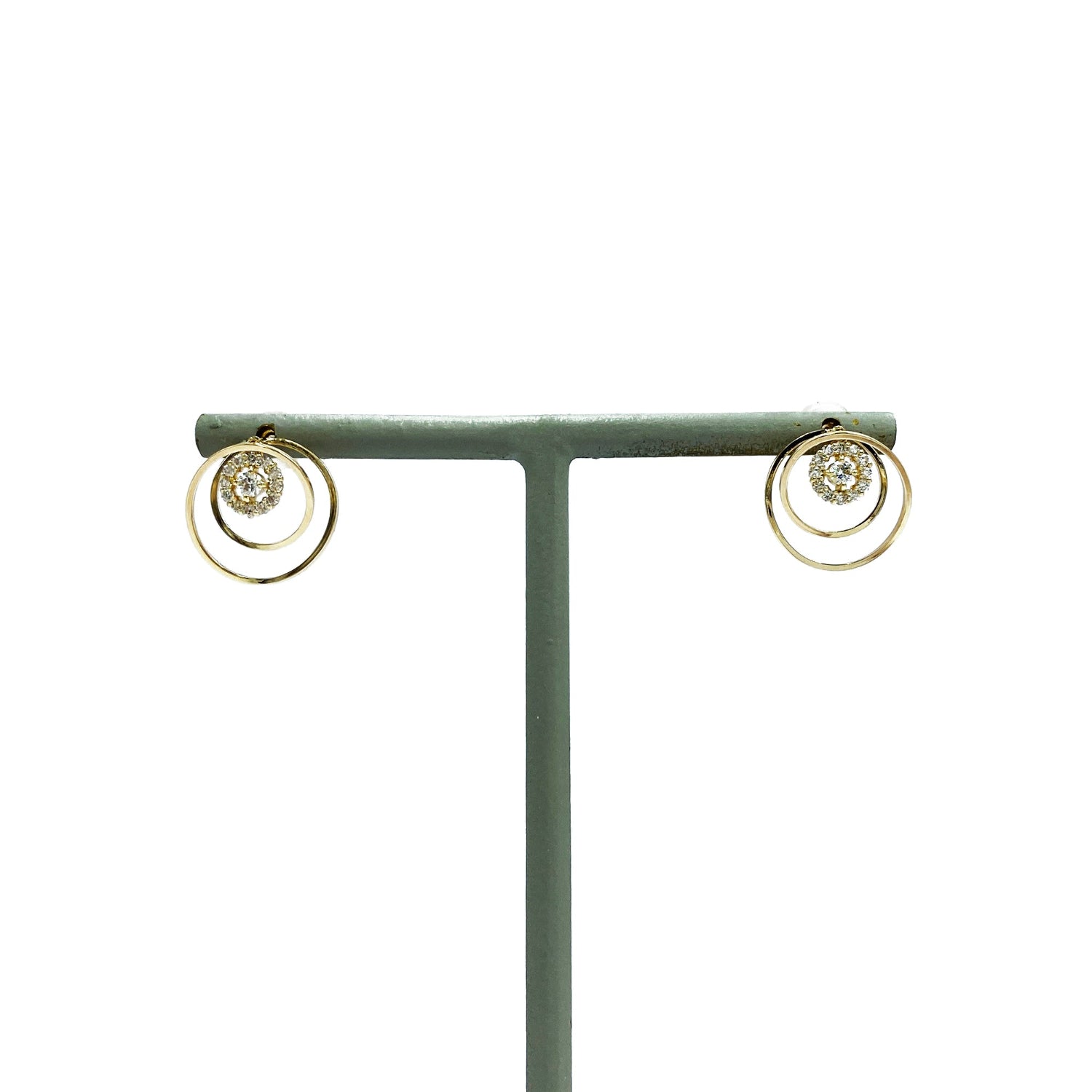 K10 or K18 サークルメレダイヤモンド ピアス|GD3033