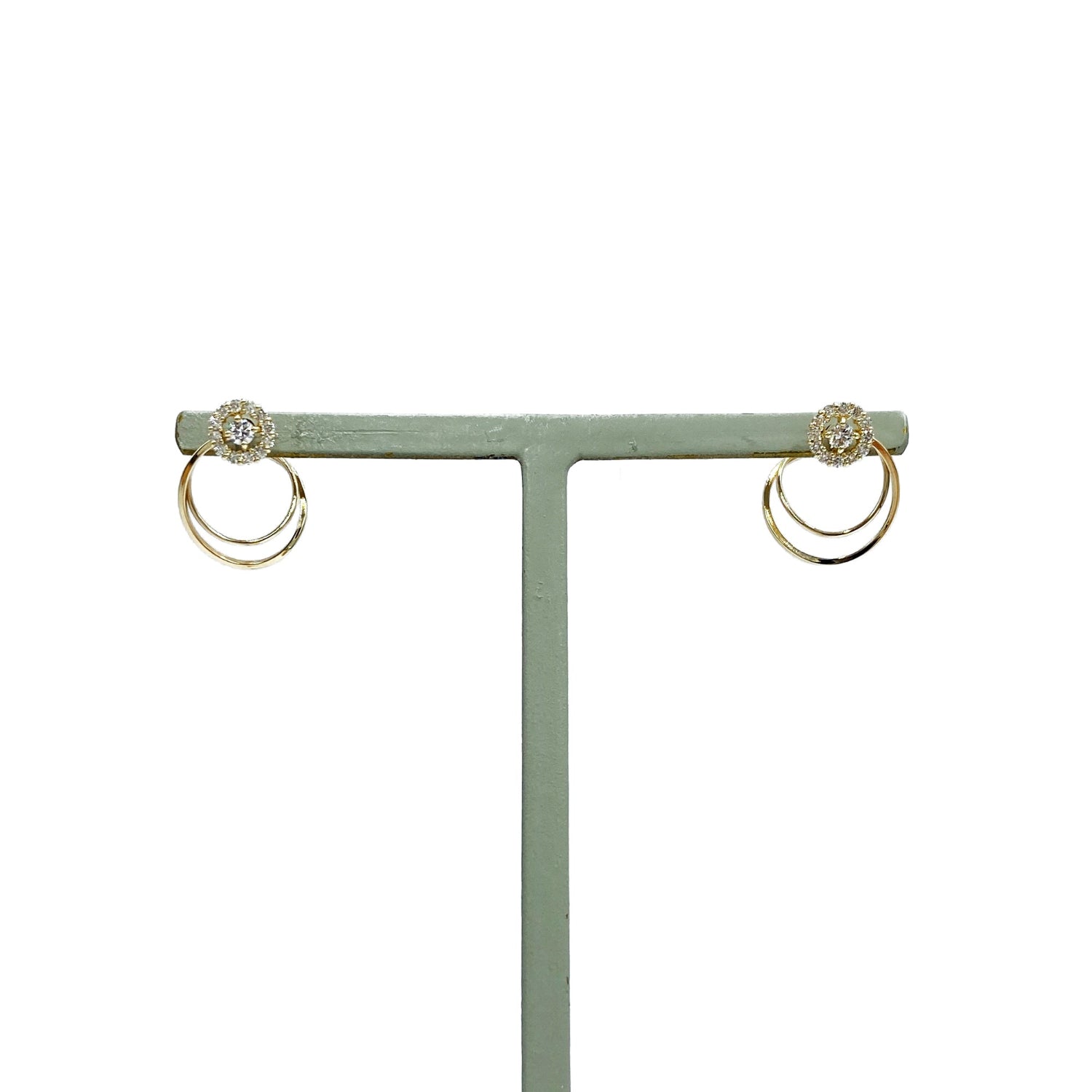 K10 or K18 フープメレダイヤモンド ピアス|GD3034