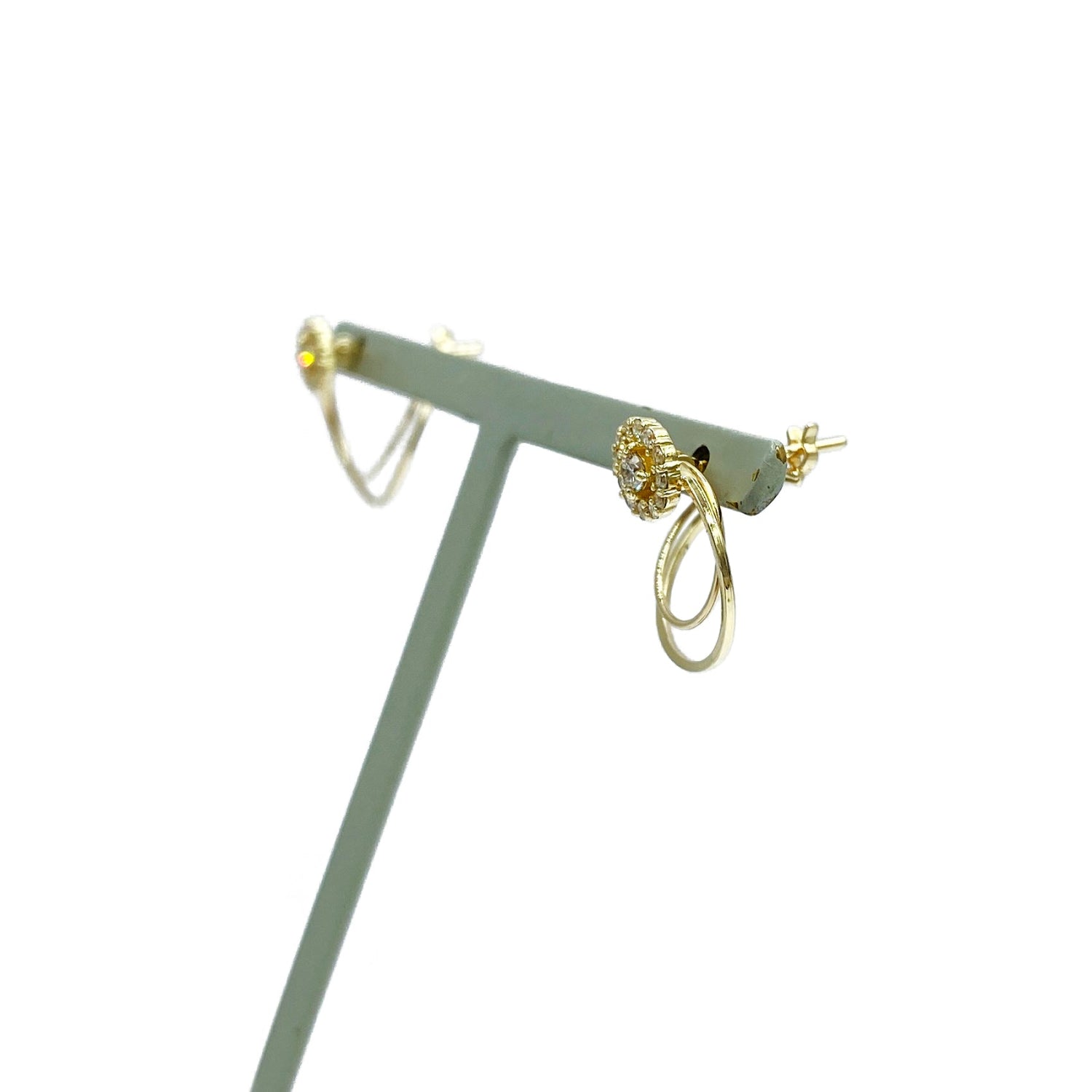 K10 or K18 フープメレダイヤモンド ピアス|GD3034