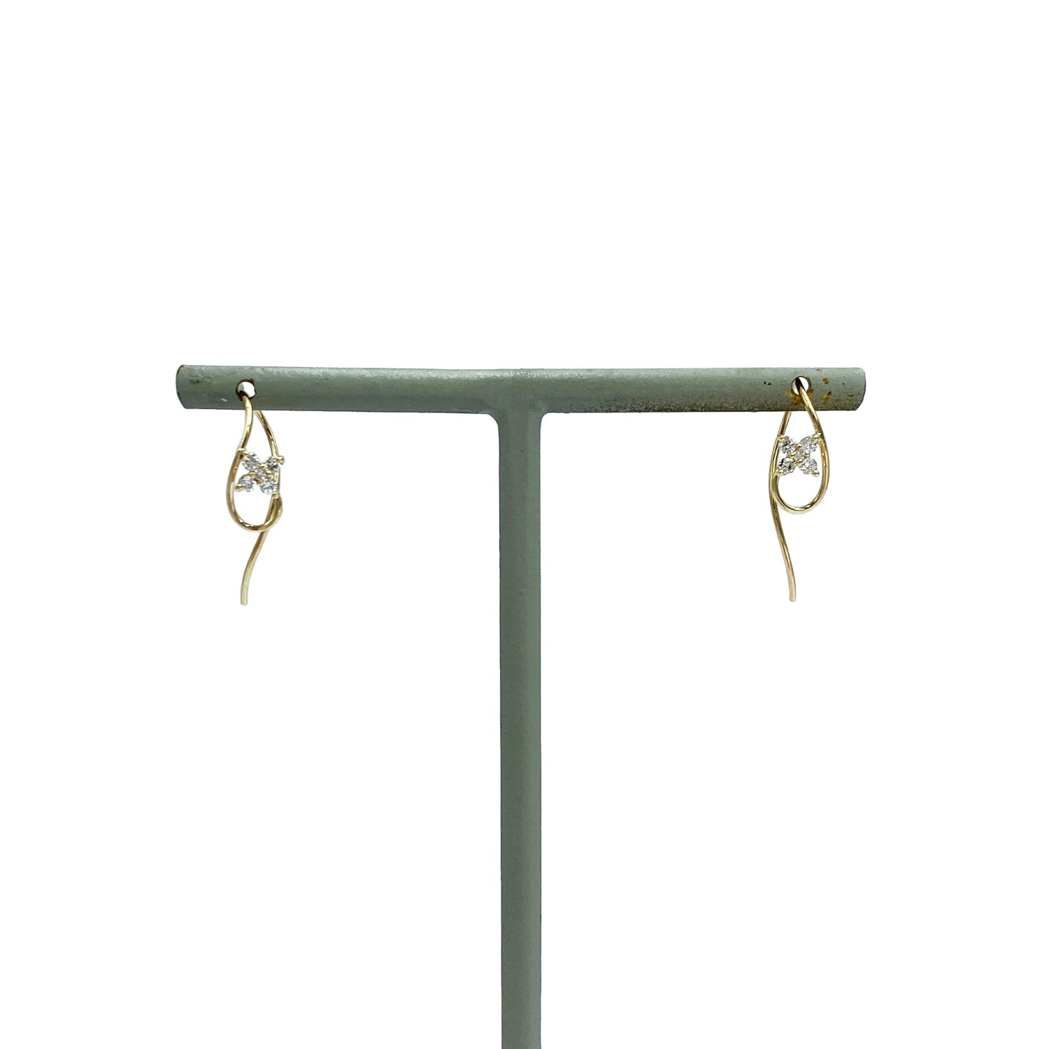 K10 or K18 フラワー型メレダイヤモンド ピアス|GD3036