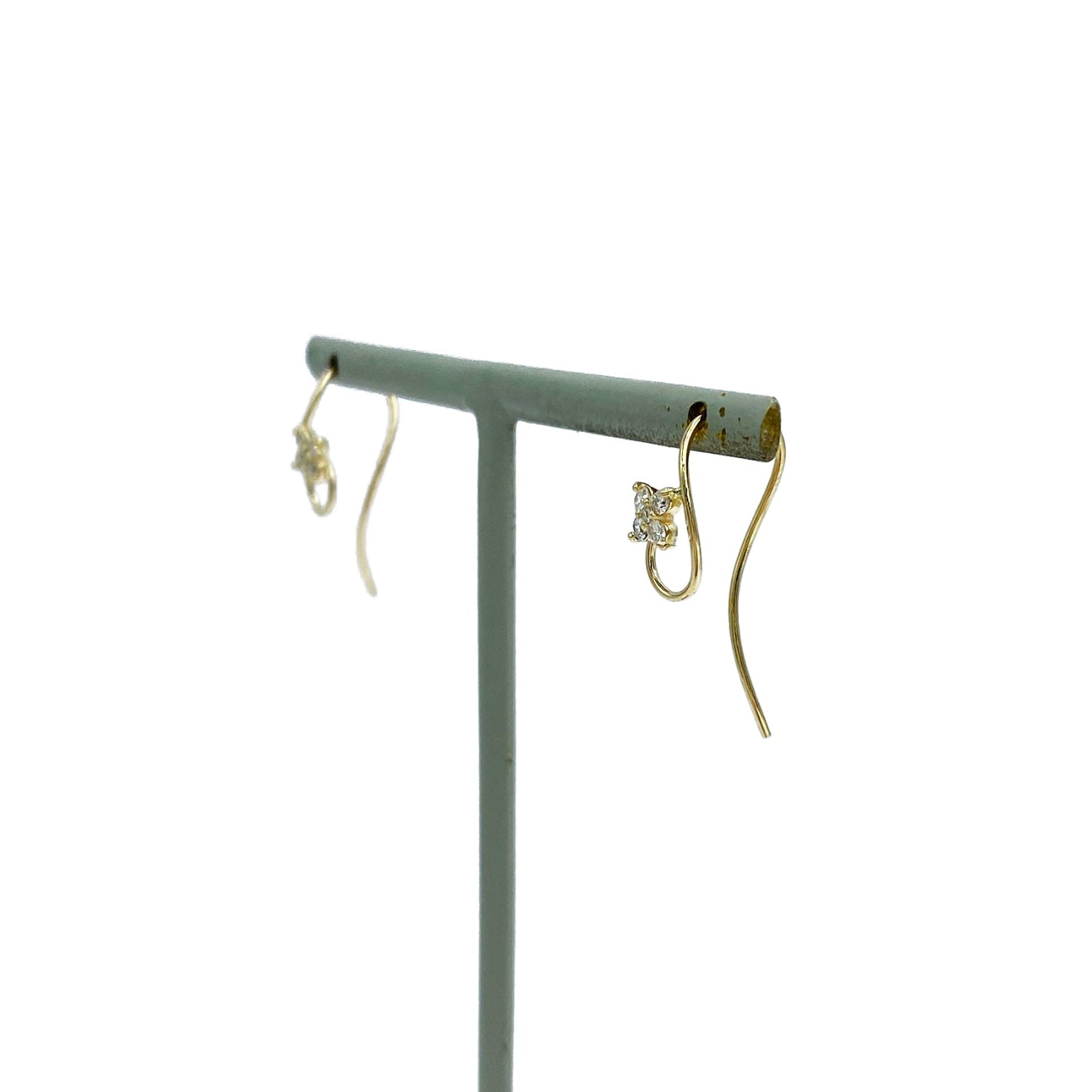 K10 or K18 フラワー型メレダイヤモンド ピアス|GD3036