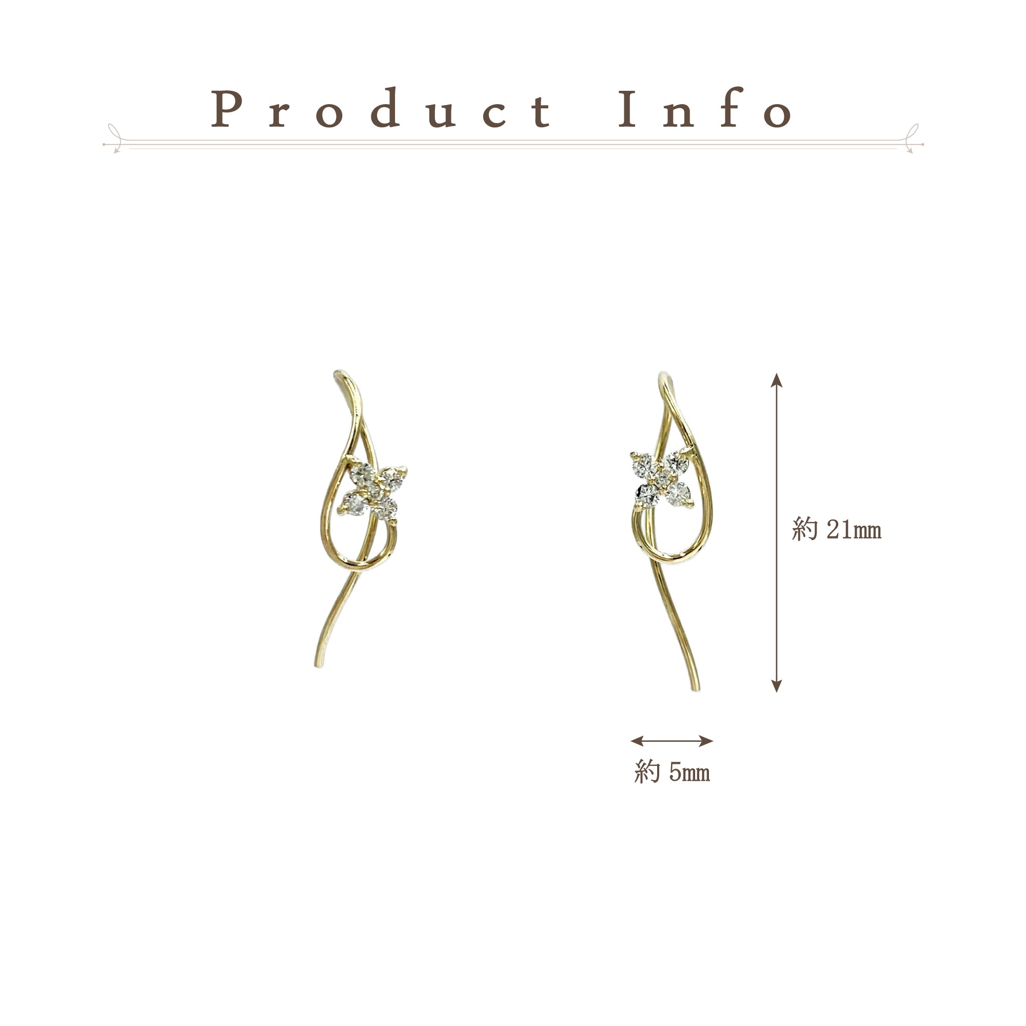 K10 or K18 フラワー型メレダイヤモンド ピアス|GD3036