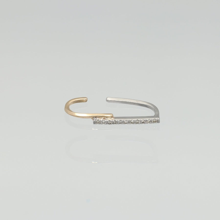 K18 & Pt900 Diaコンビカラー スリークライン イヤーカフ|GD3074EC