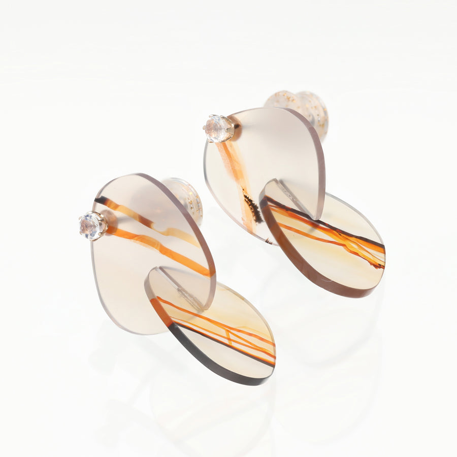 K10 メノウ組子×ブルームーン ピアス|GD3088BM