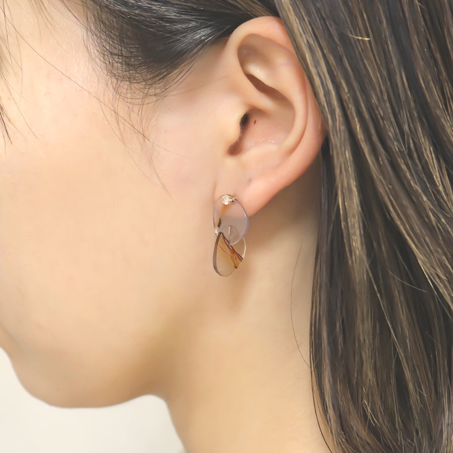 K10 メノウ組子×ブルームーン ピアス|GD3088BM