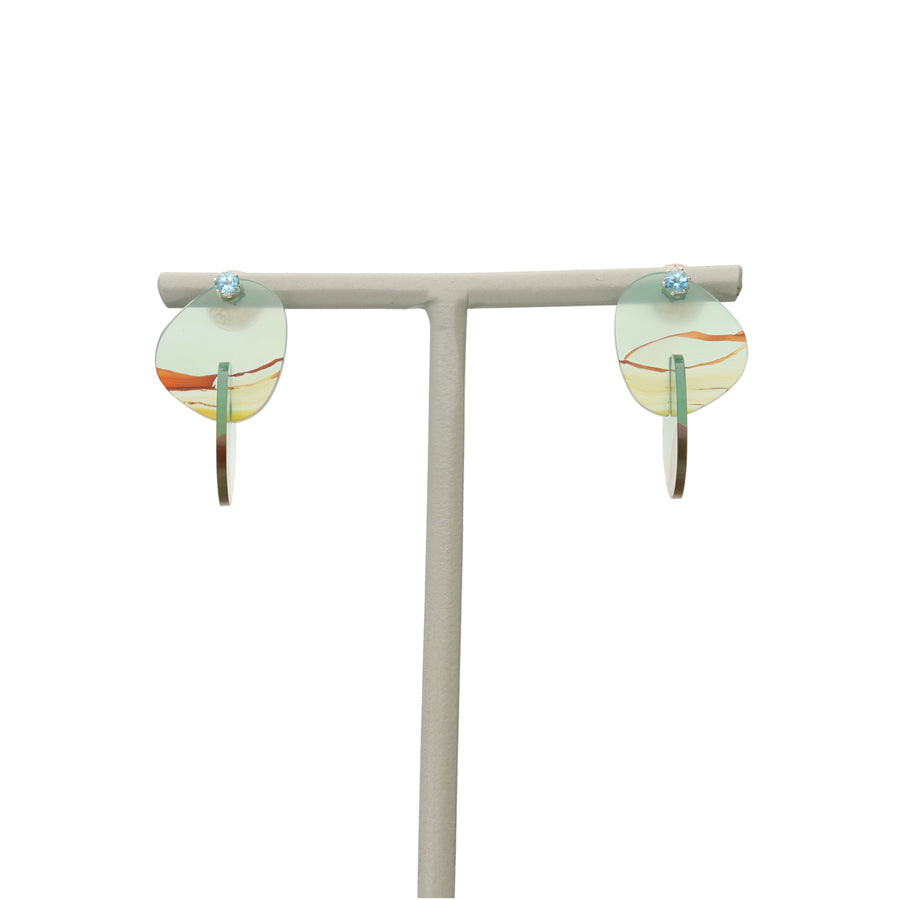 K10 メノウ組子×ブルートパーズ ピアス|GD3088BT