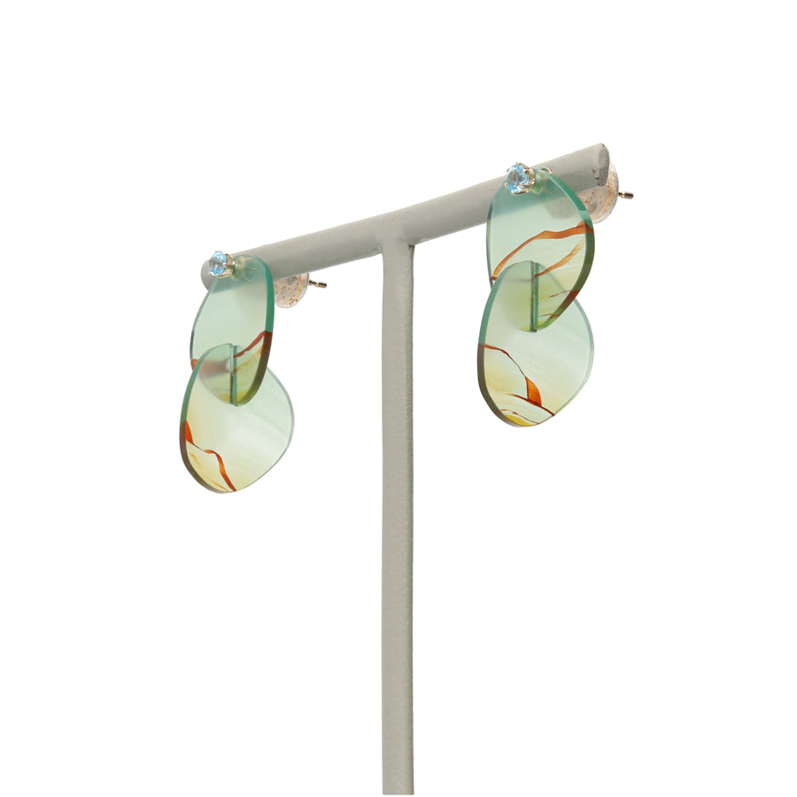 K10 メノウ組子×ブルートパーズ ピアス|GD3088BT