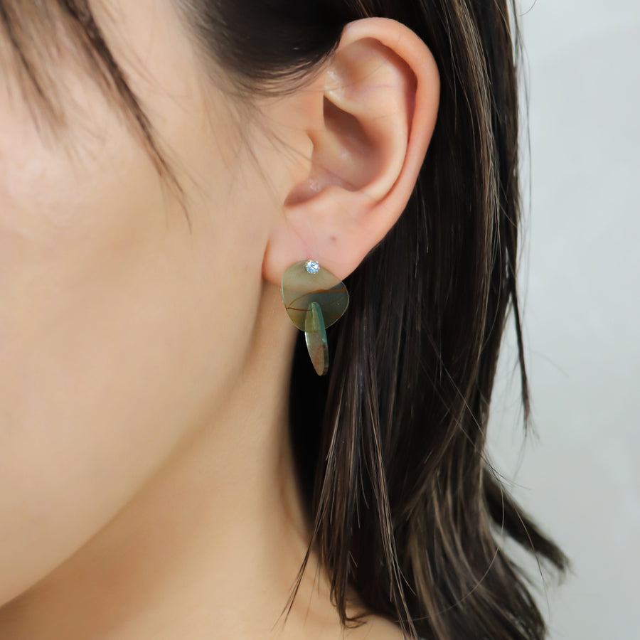 K10 メノウ組子×ブルートパーズ ピアス|GD3088BT