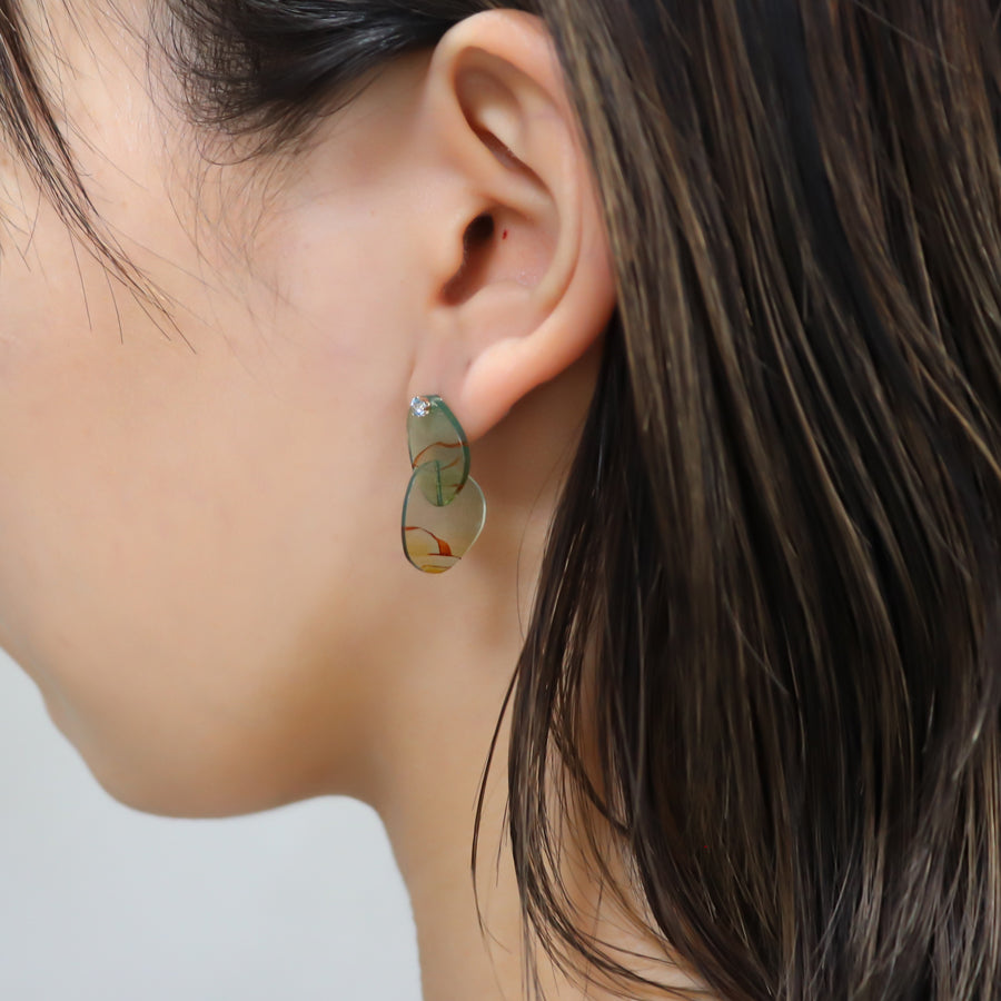 K10 メノウ組子×ブルートパーズ ピアス|GD3088BT