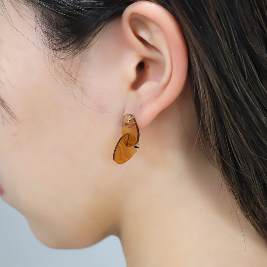 K10 メノウ組子×シトリン ピアス|GD3088CT