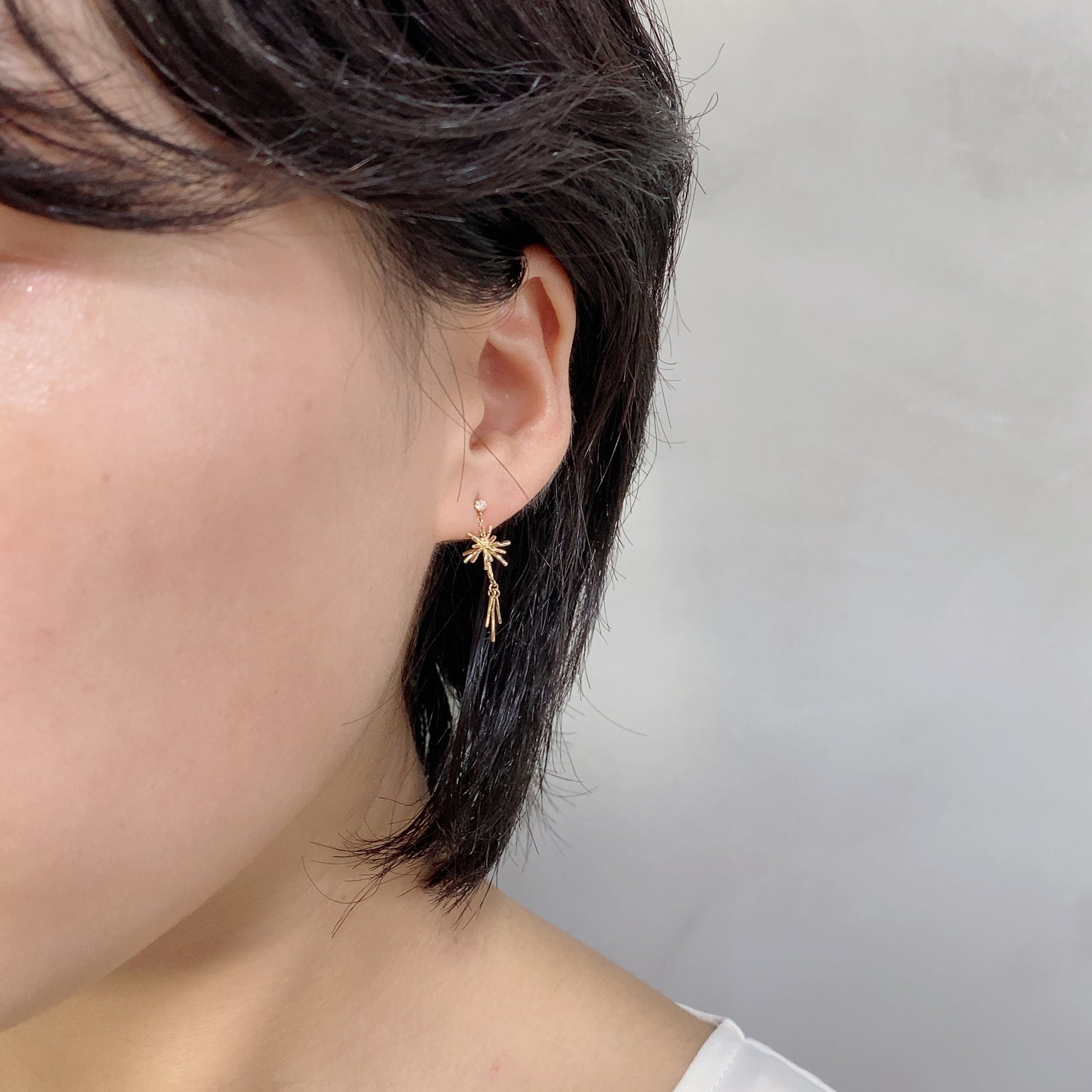 K10 or K18 フリンジスパークル ピアス|GD3112