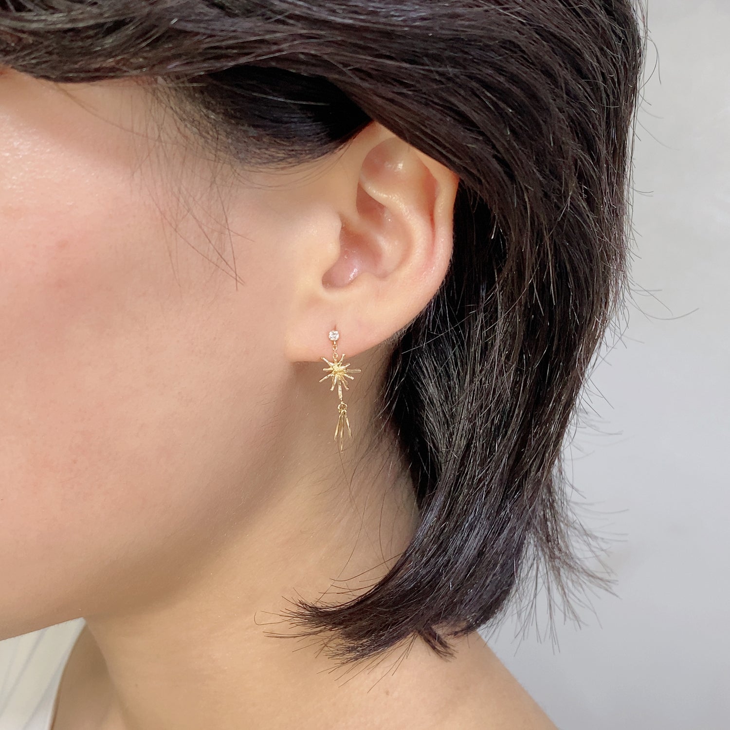 K10 or K18 フリンジスパークル ピアス|GD3112