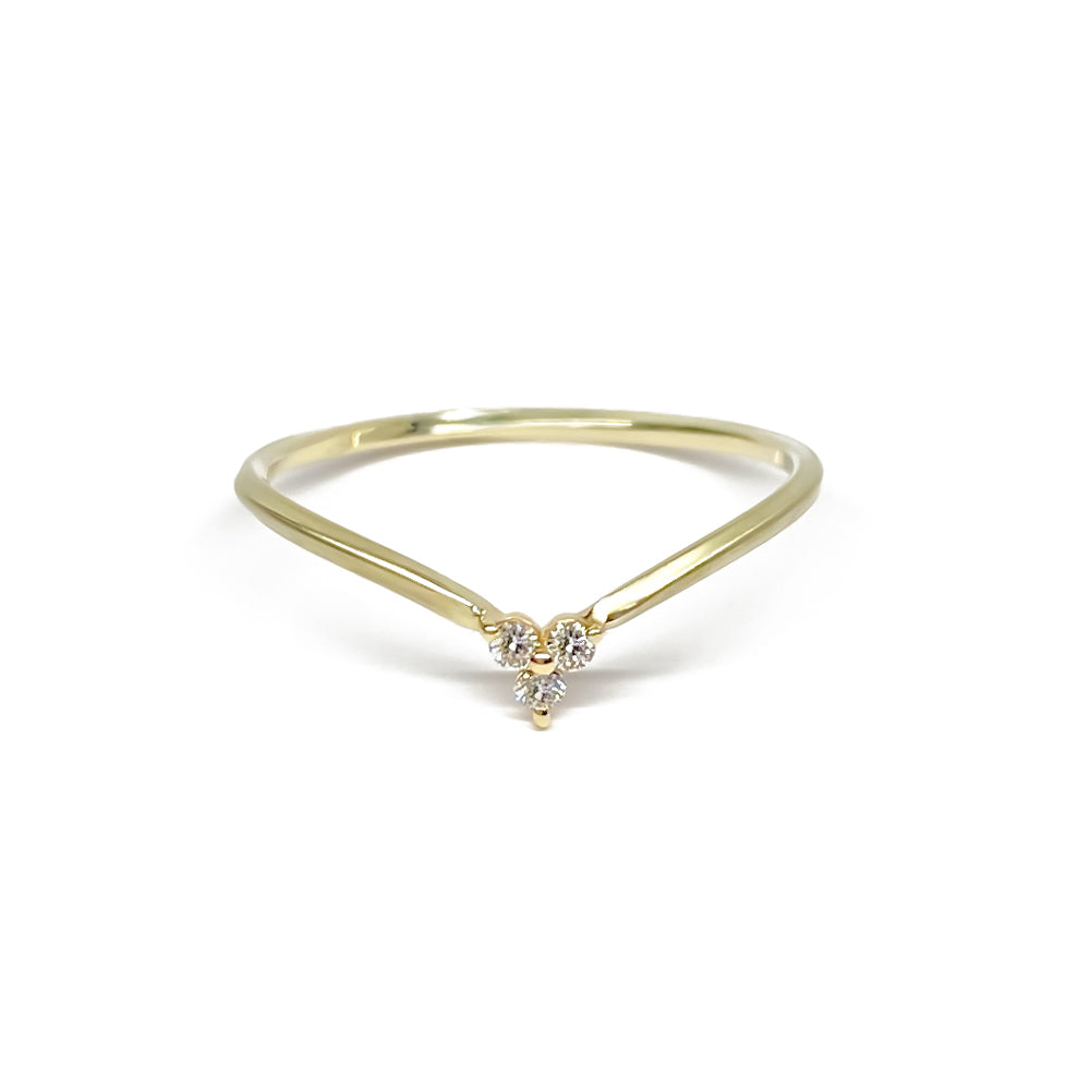 K10 V字ダイヤモンド リング|GD6021