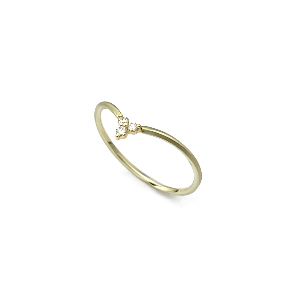 K10 V字ダイヤモンド リング|GD6021