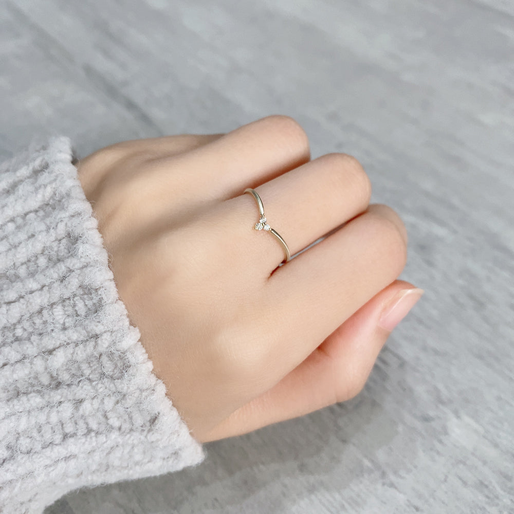 K10 V字ダイヤモンド リング|GD6021