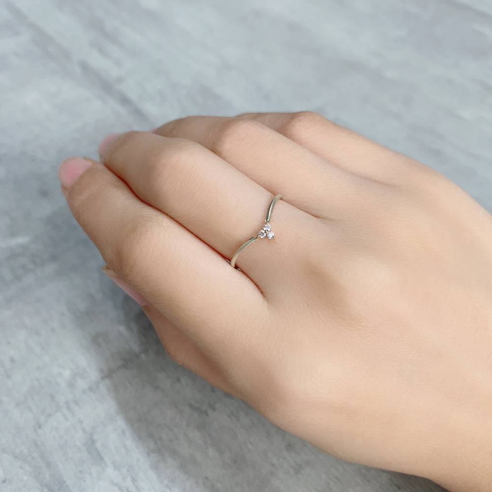 K10 V字ダイヤモンド リング|GD6021