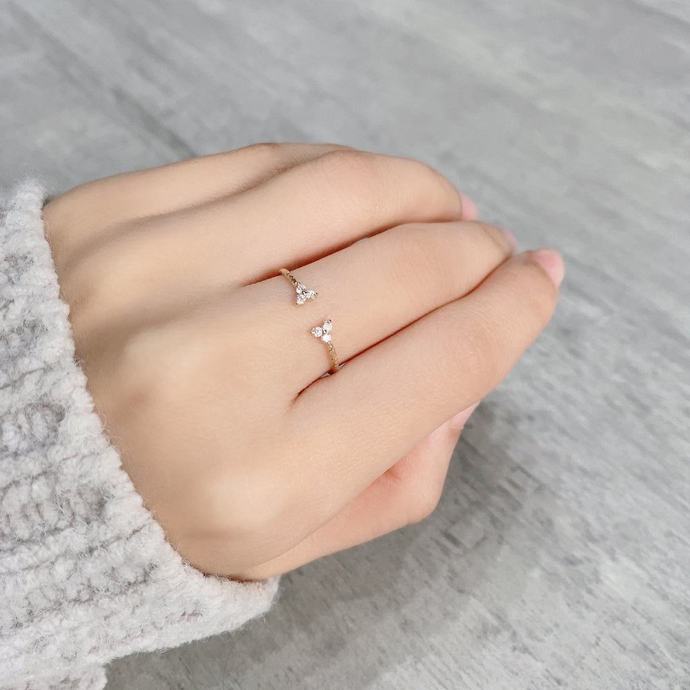 K10 トライアングルダイヤモンド フォークリング|GD6022