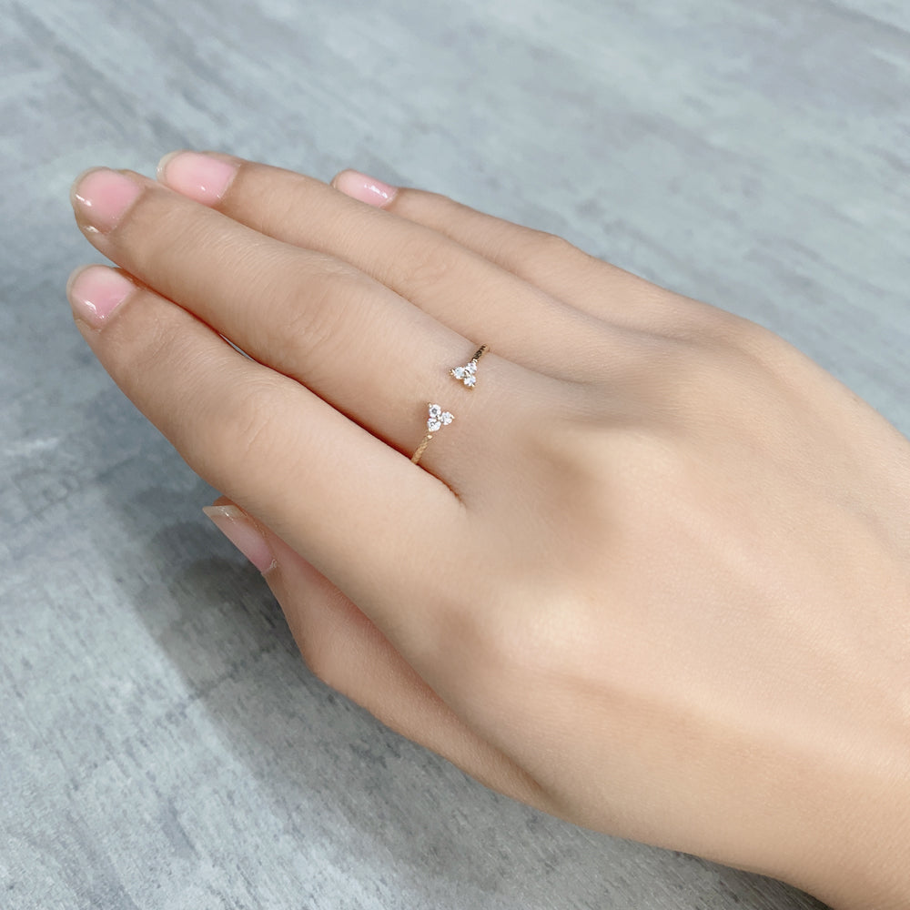 K10 トライアングルダイヤモンド フォークリング|GD6022