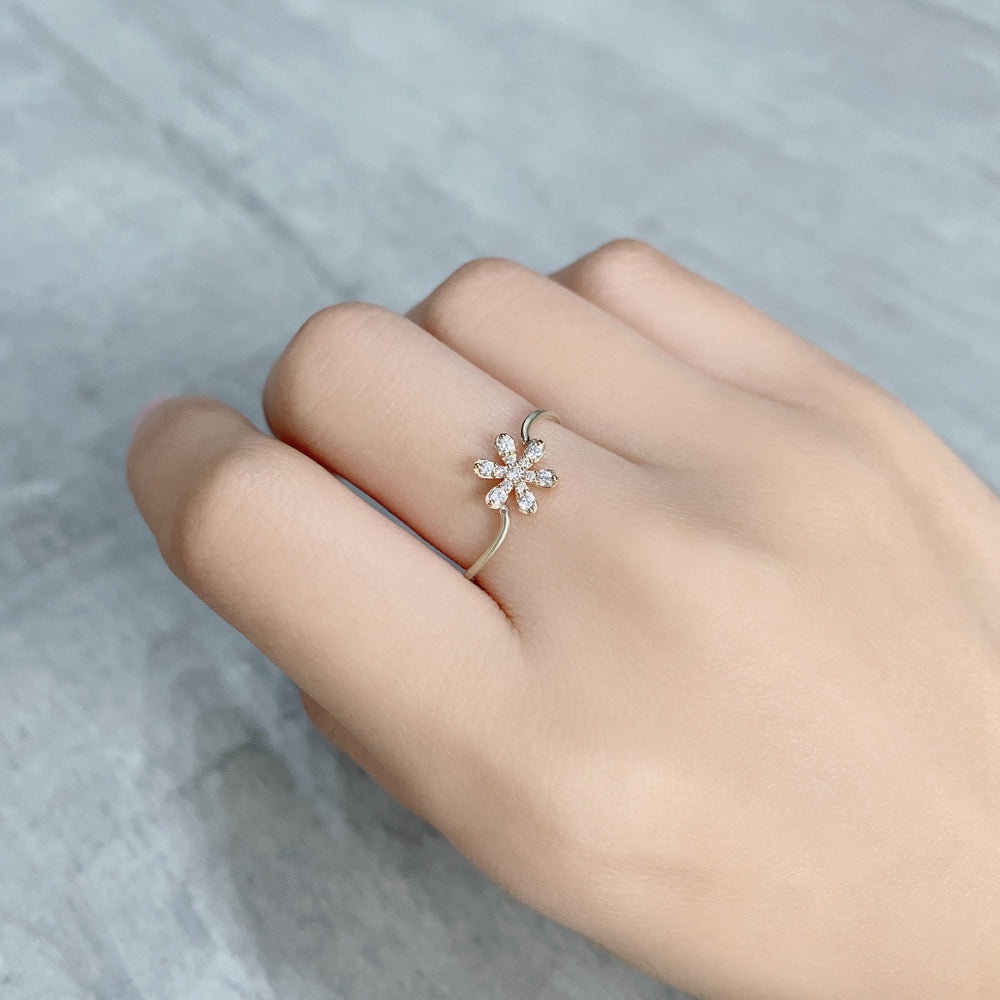 K10 フラワーダイヤモンド リング|GD6023