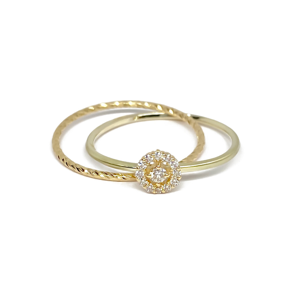 K10 ダブルダイヤモンド リング|GD6024