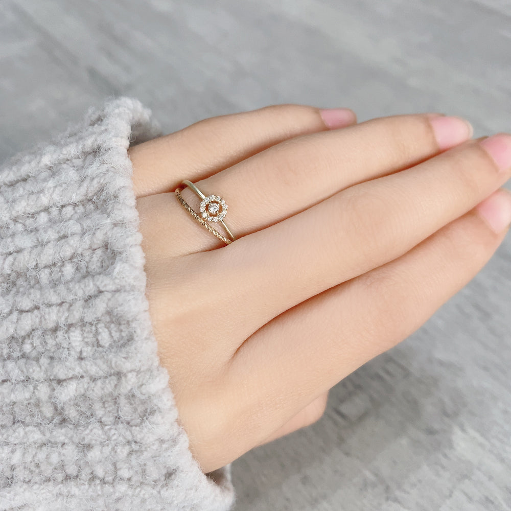 K10 ダブルダイヤモンド リング|GD6024