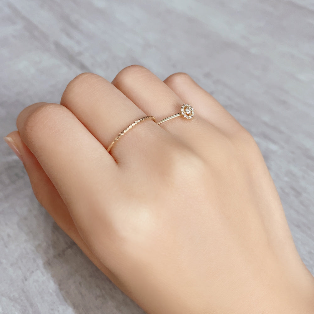 K10 ダブルダイヤモンド リング|GD6024