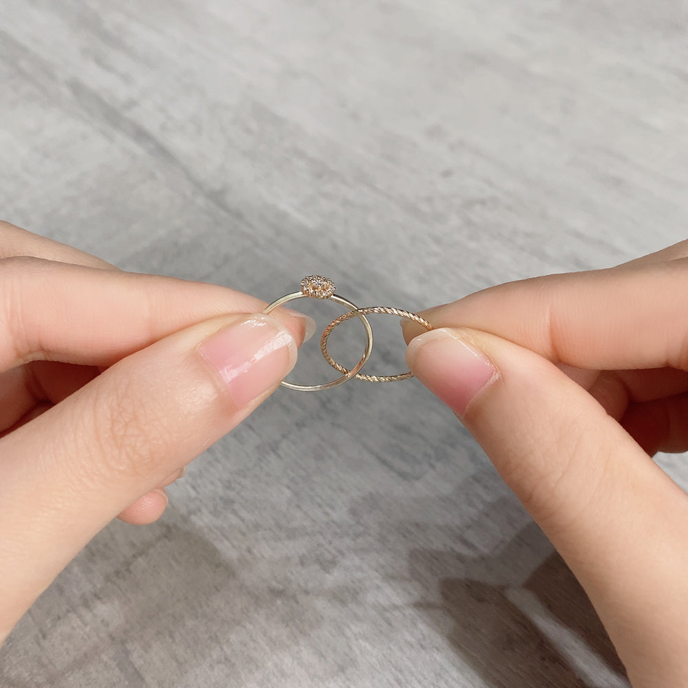 K10 ダブルダイヤモンド リング|GD6024