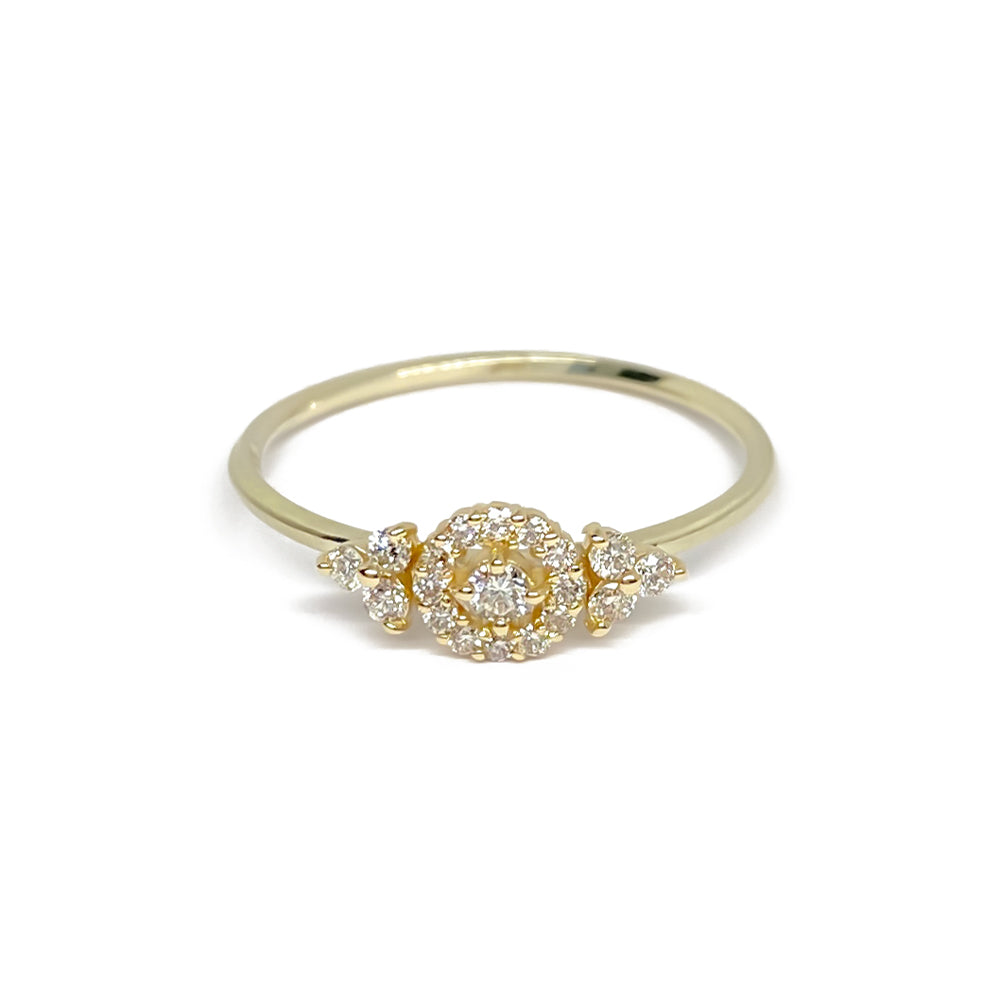 K10 サイドストーン取り巻きダイヤモンド リング|GD6026