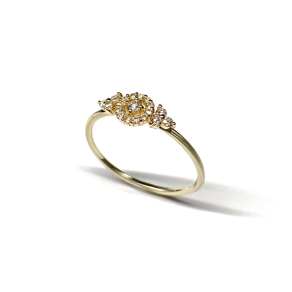 K10 サイドストーン取り巻きダイヤモンド リング|GD6026