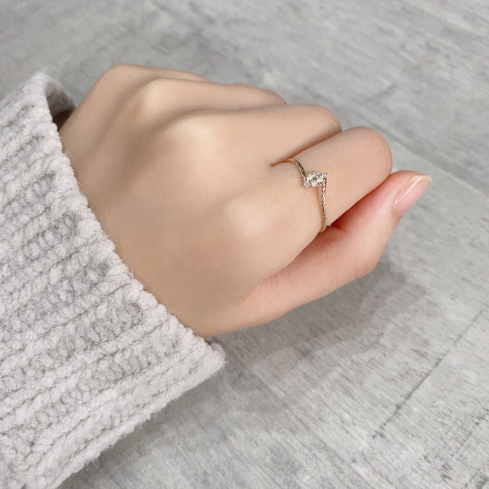 K10 リーフダイヤモンド リング|GD6032