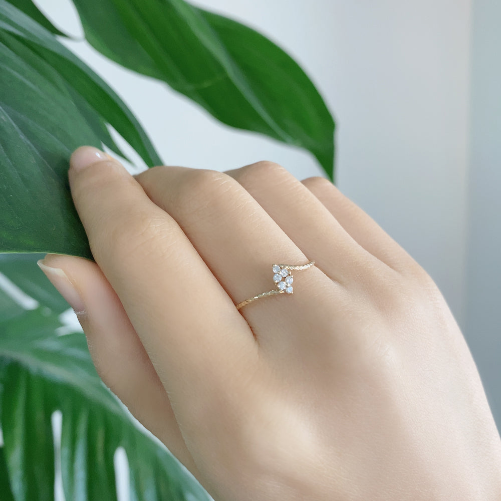 K10 リーフダイヤモンド リング|GD6032