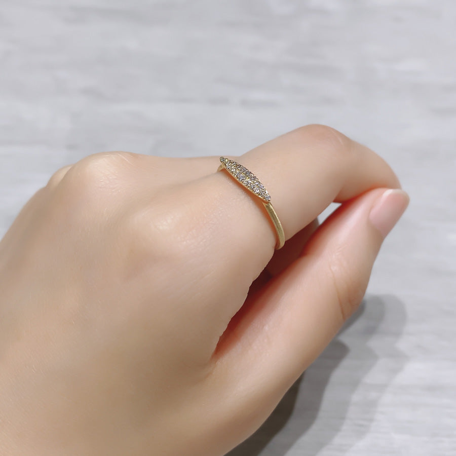 K18 マーキス パヴェダイヤ リング |GD6035