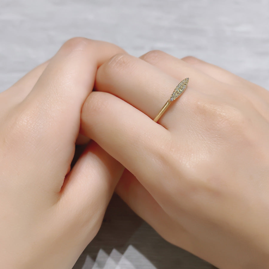 K18 マーキス パヴェダイヤ リング |GD6035